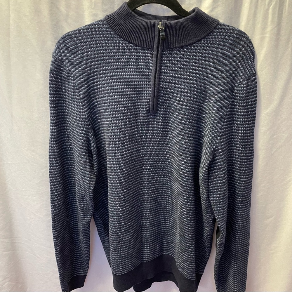 Jos. A. Bank 1905‎ Men's XL Long Sleeve 1/4 Quarter Zip Sweater Elbow Patches